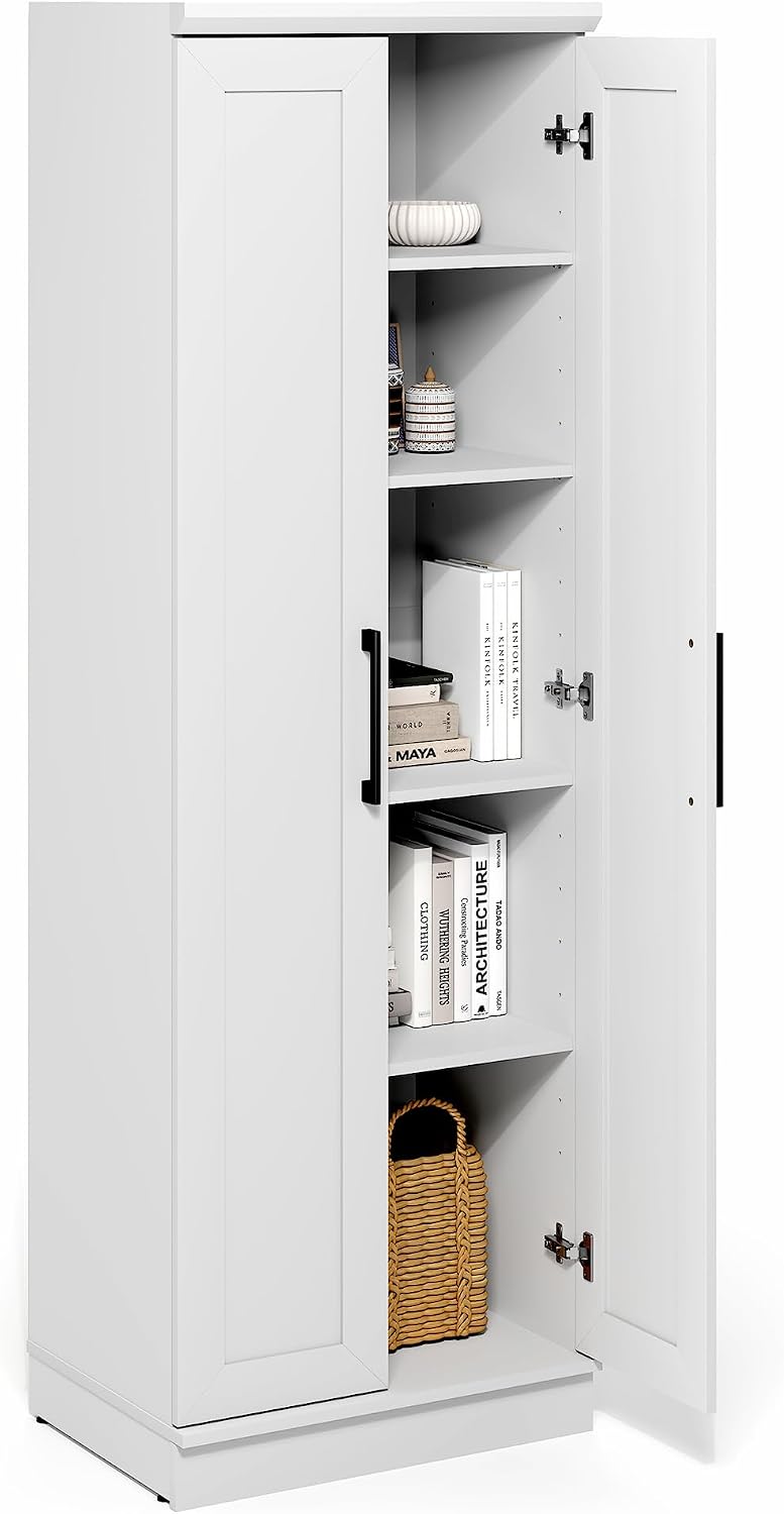 Furinno Robin Storage Cabinet, 5-Tier Pantry Cabinet with Adjustable Shelves,...