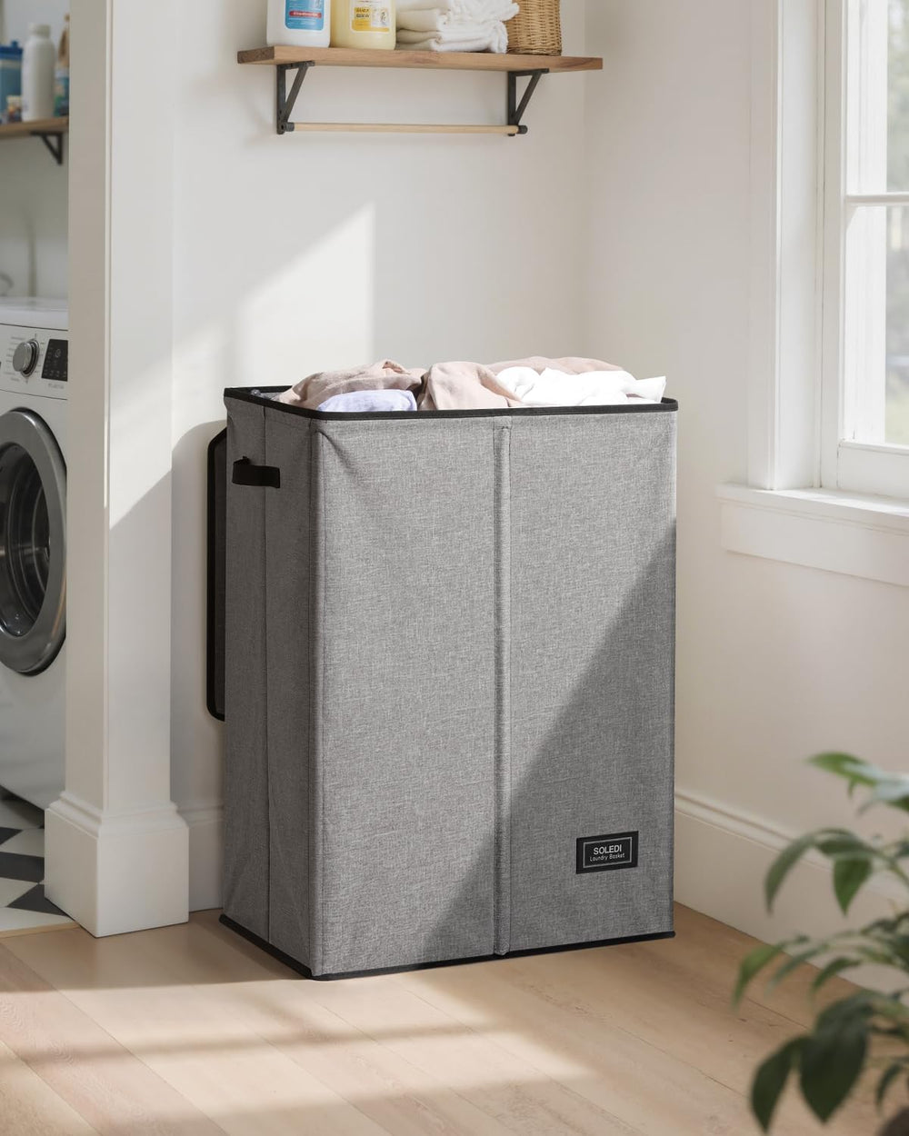SOLEDI 130L Laundry Hamper with Lid, Large Collapsible Laundry Basket