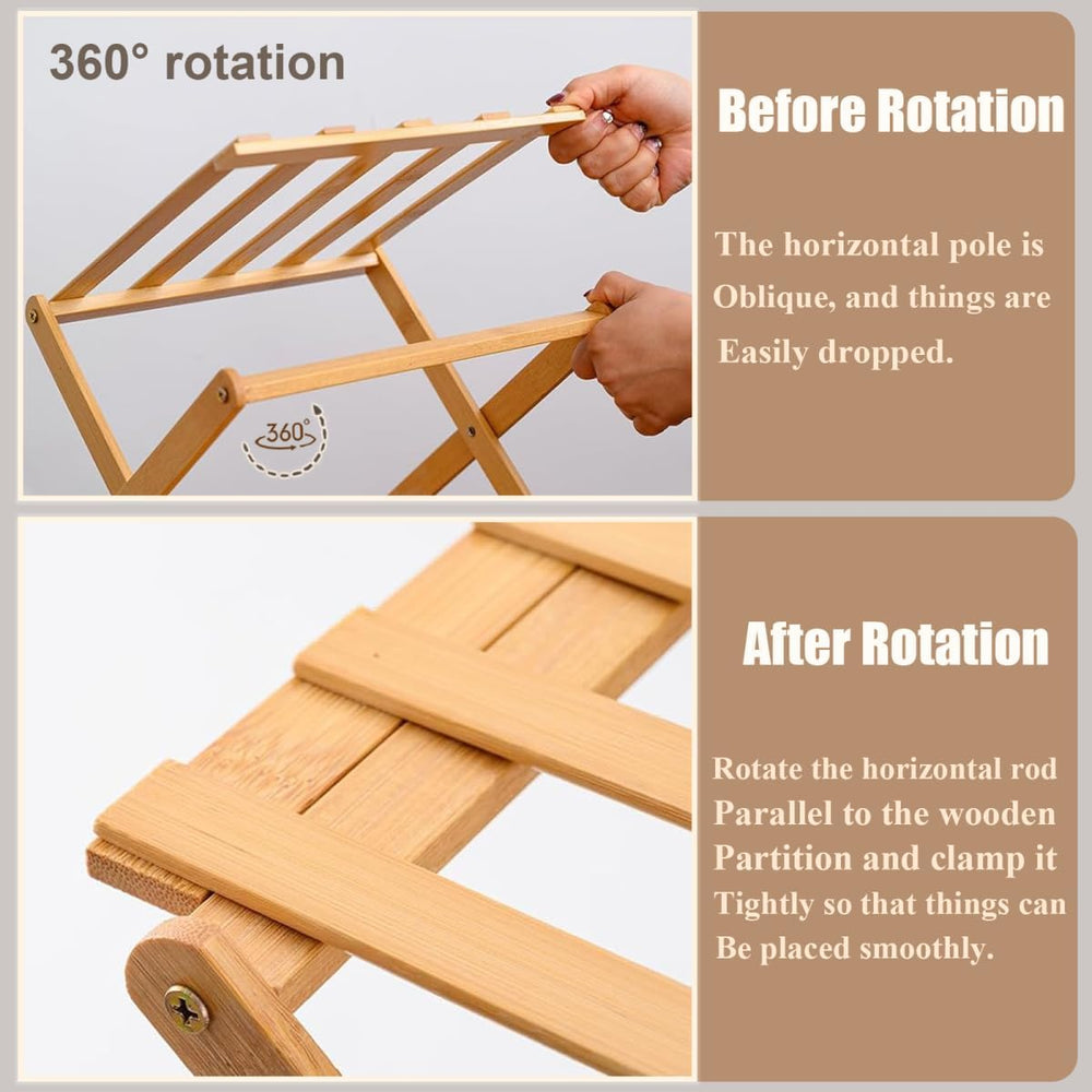 Vertical Shoe Rack Folding 4 Tier, Narrow Shoe Storage Rack, Bamboo Shoe Shel...