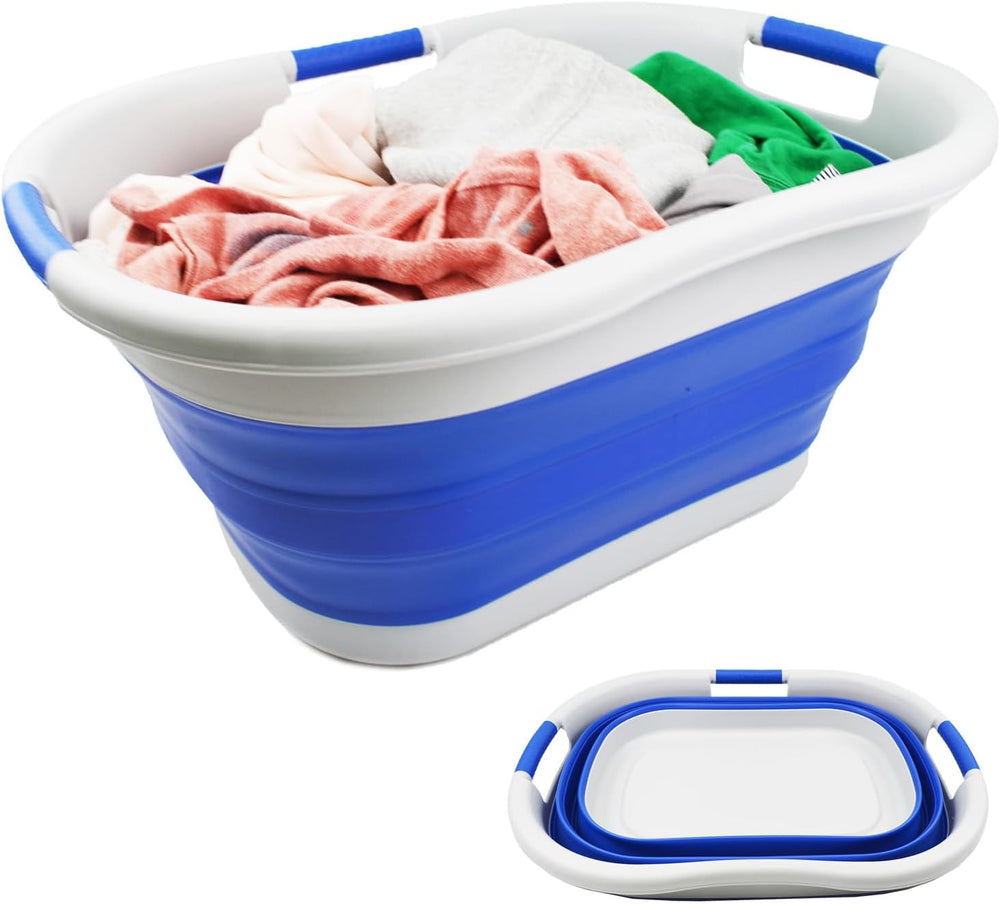 SAMMART 40L (10.5 gallon) Collapsible Plastic Laundry Basket - Foldable Pop U...