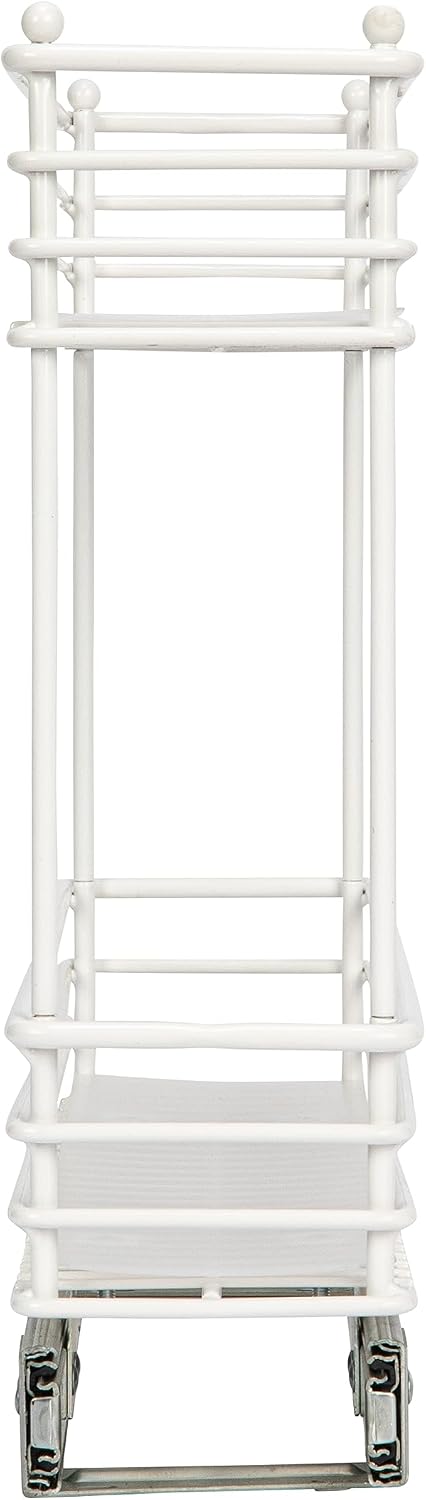 Household Essentials White Steel Artisan Organizer with Plastic Liners, 2-Tie...