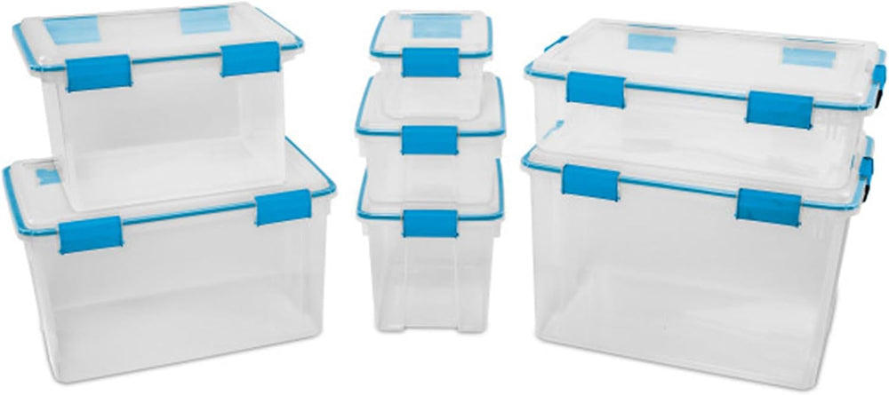 Sterilite Gasket Storage Box with Lids for Home & Office, 80 Quart, 4-Pack