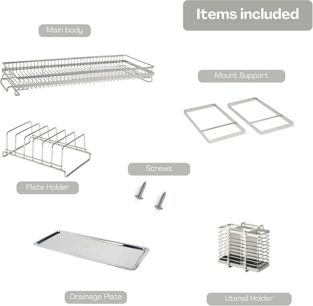 INEX Attaching Dish Rack (Stainless Steel, 12.2" H x 31.9" W x 9.8&...