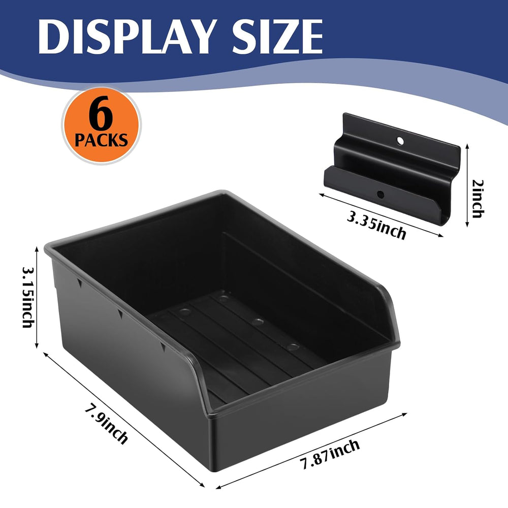 Briwooody 6 Pack Slatwall Bins with Hooks Set, Slatwall Organizer Containers ...