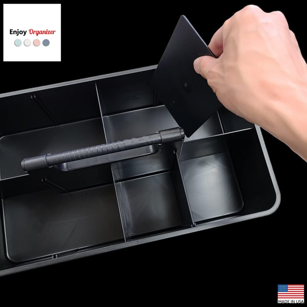 Enjoy Organizer- Commercial Large Portable Caddy Stackable Carry Caddy, Black...