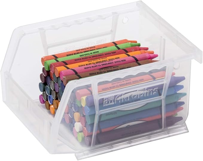 Akro-Mils 30210 AkroBins Plastic Storage Bins, Space-Saving Stackable Bins