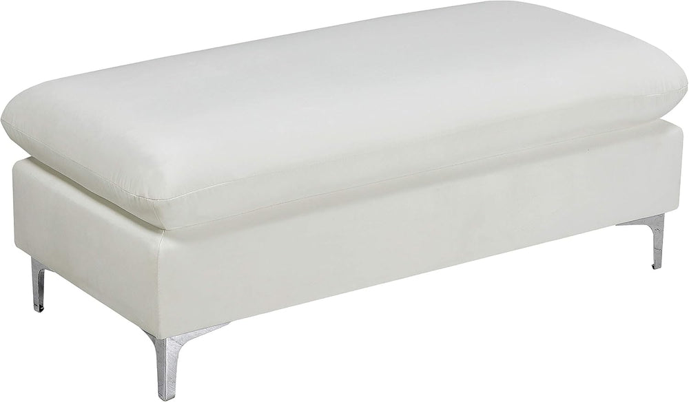Meridian Furniture 636Cream-Ott Naomi Collection Modern | Contemporary Velvet...
