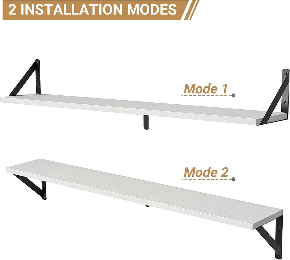 Heimlove Floating Shelves for Wall, 36 Inch Long Wood Floating Bookshelf Set ...