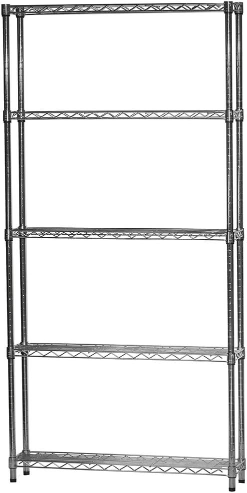 Shelving Inc. 8" d x 36" w x 64" h Chrome Wire Shelving with 5...