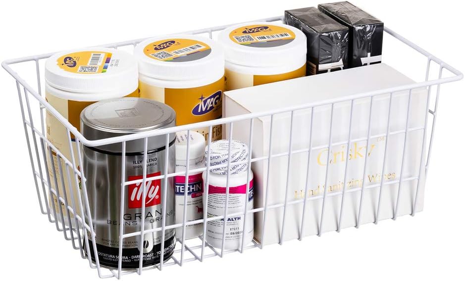 SANNO 15.7" Freezer Baskets Wire Storage Baskets Bin Organizer Food,Kitc...