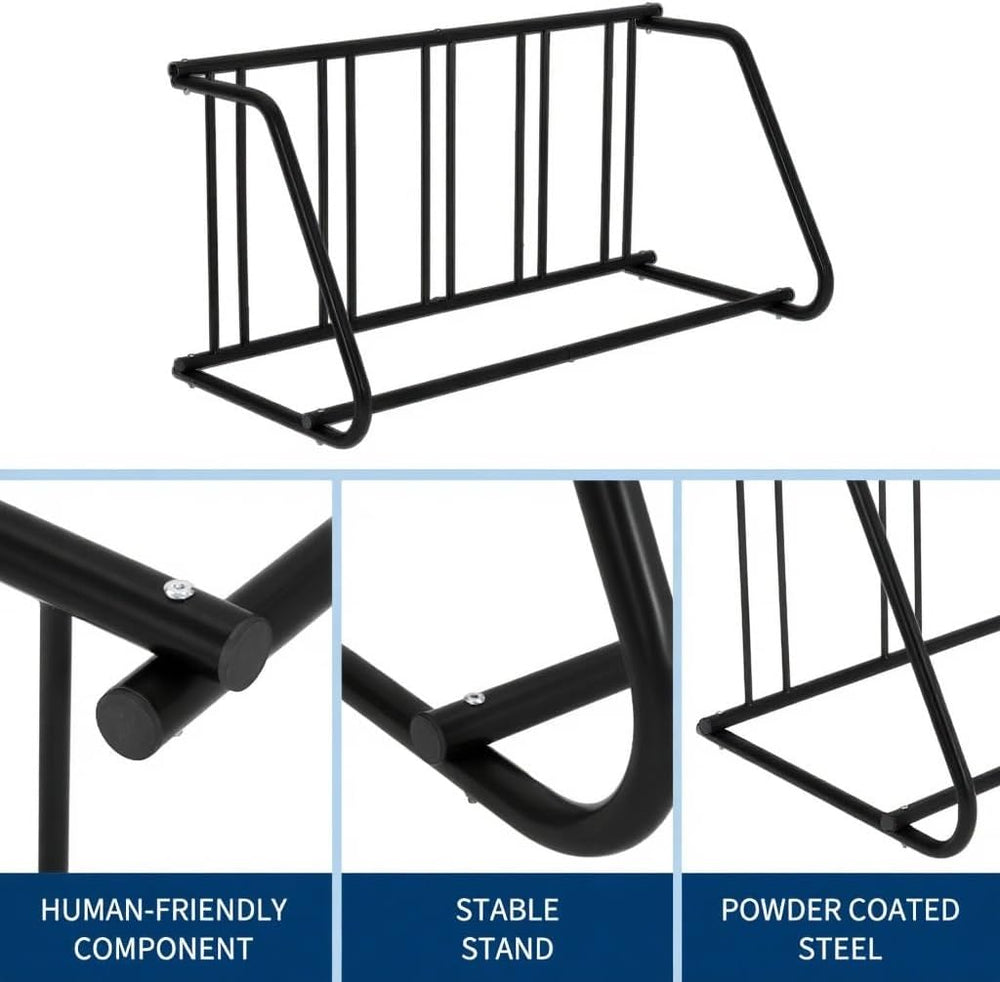GarveeTech Commercial Grid Floor Bike Rack,Single-Side 5-Bike Rack 60 in L,Gr...