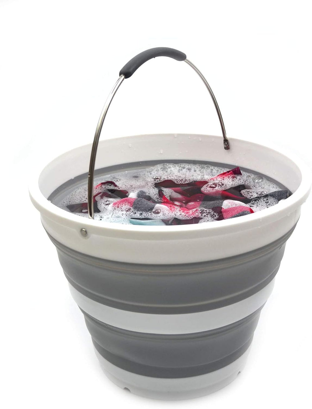 SAMMART 2 pcs Set : 36L (9.5 Gallons) Plastic Collapsible Laundry Basket &...