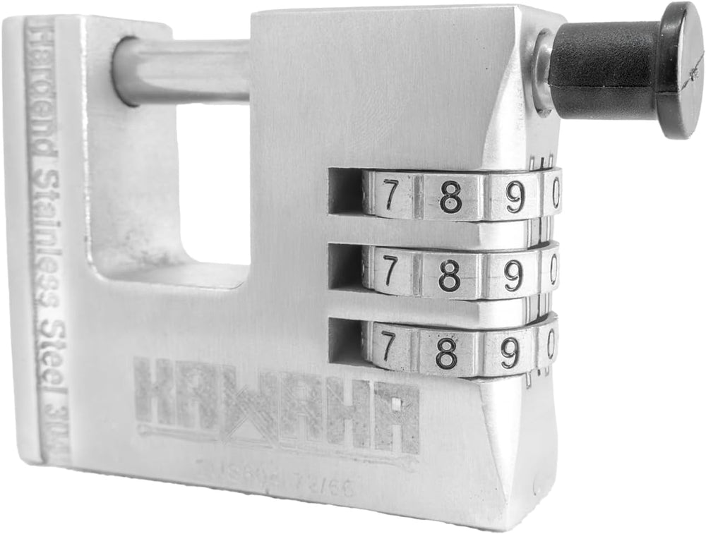 72/66 66mm Stainless Steel Combination Padlock, Weather-Resistant Rust-Proof ...