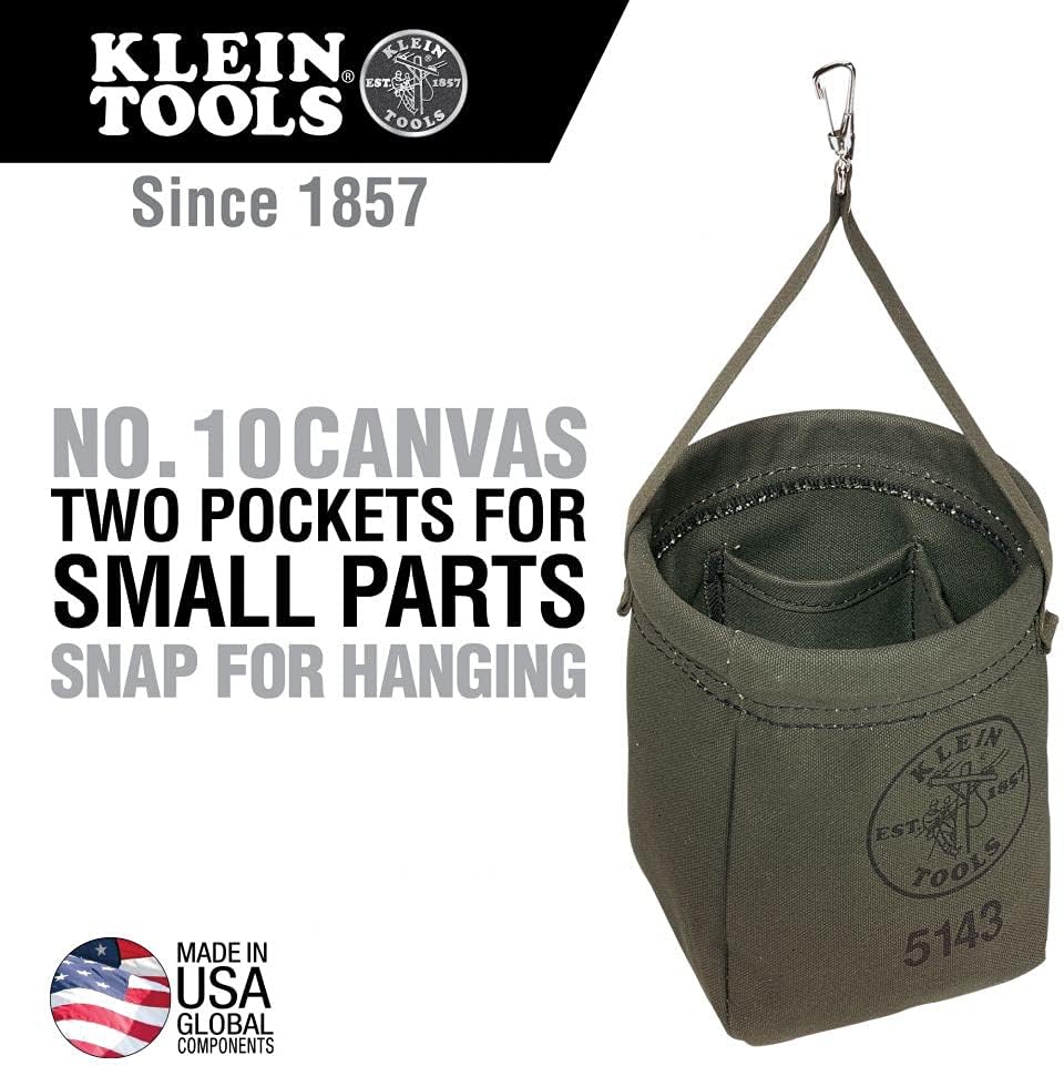 Klein Tools 51A Tool Pouch, Utility Pouch for Carrying Nuts and Bolts, with I...