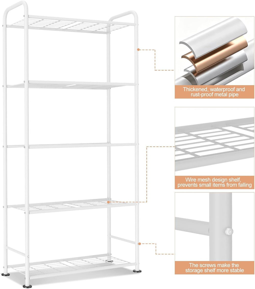 VTRIN Storage Shelves, 5 Tier Garage Shelving with Leveling Feet, Sturdy Meta...