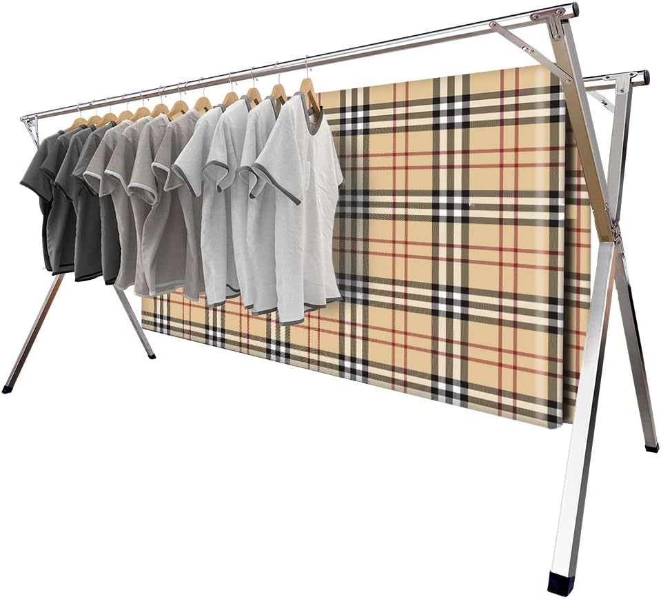 2026 Premium Stainless Steel Clothes Drying Racks, Foldable and Adjustable La...