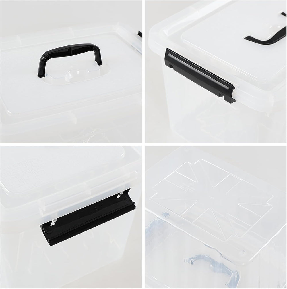 12 Quart Storage Box with Handle, 6 Pack Latching Container Bin
