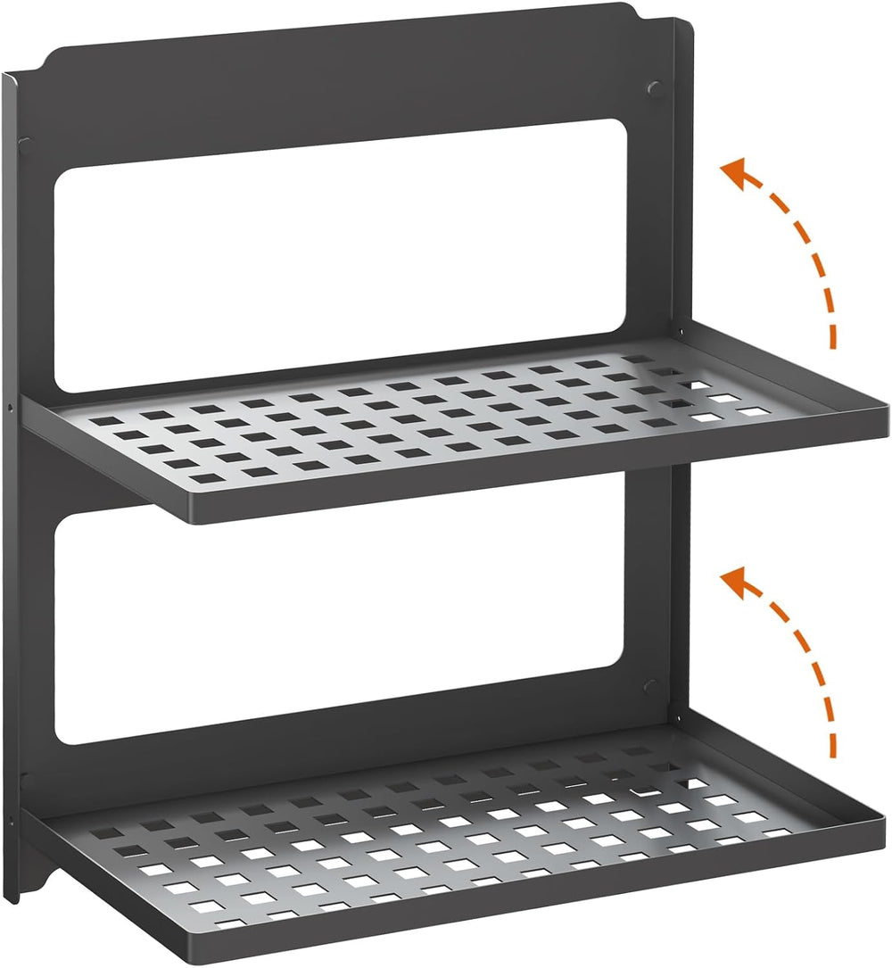 2-Tier Folding Metal Shelf Wall Mounted | Small Foldable Wall Shelf | Dorp Do...