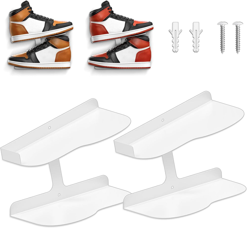 2 Pcs Floating Shoe Display Shelves for Wall Mount,H-Type Sturdy Levitating S...