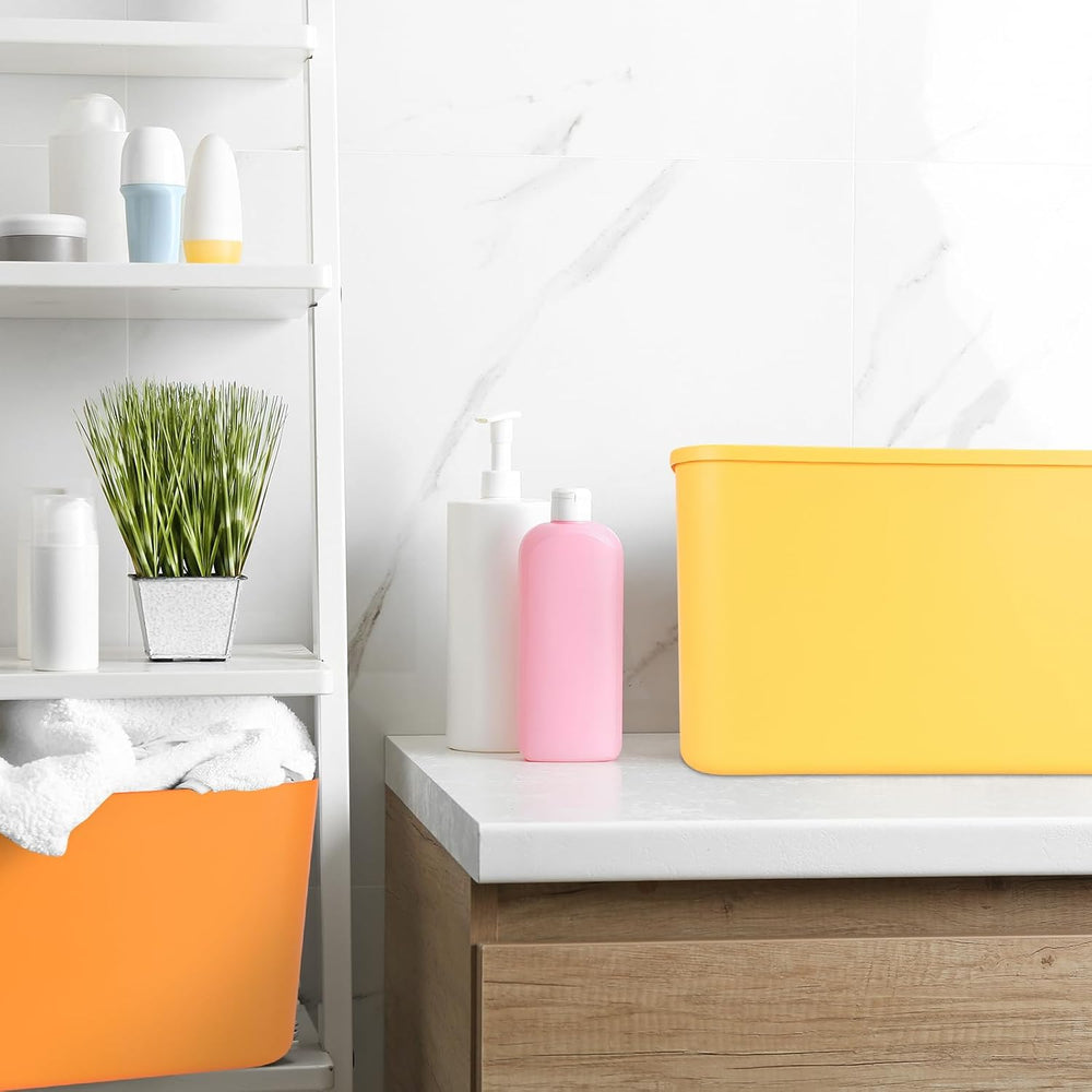 Hoolerry 8 Pieces Storage Bins, 16.1 x 12.0 x 9.7 Inch, Multi-colored