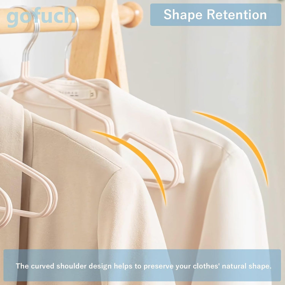 Ultra-Thin Metal Hangers, 100 Pack Non-Slip PVC Coated Space Saving Clothes H...