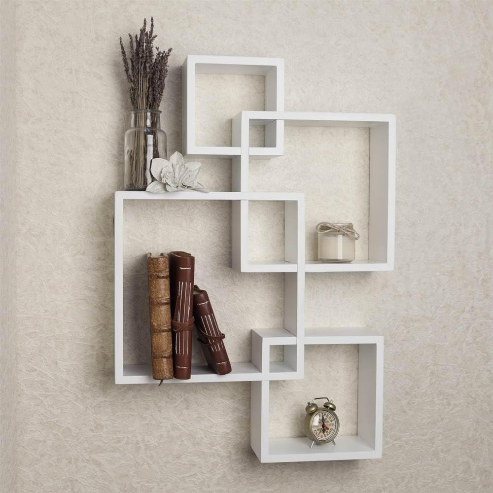Danya B BR1023WH Decorative Wall Mount Floating Intersecting Cube Accent Wall...