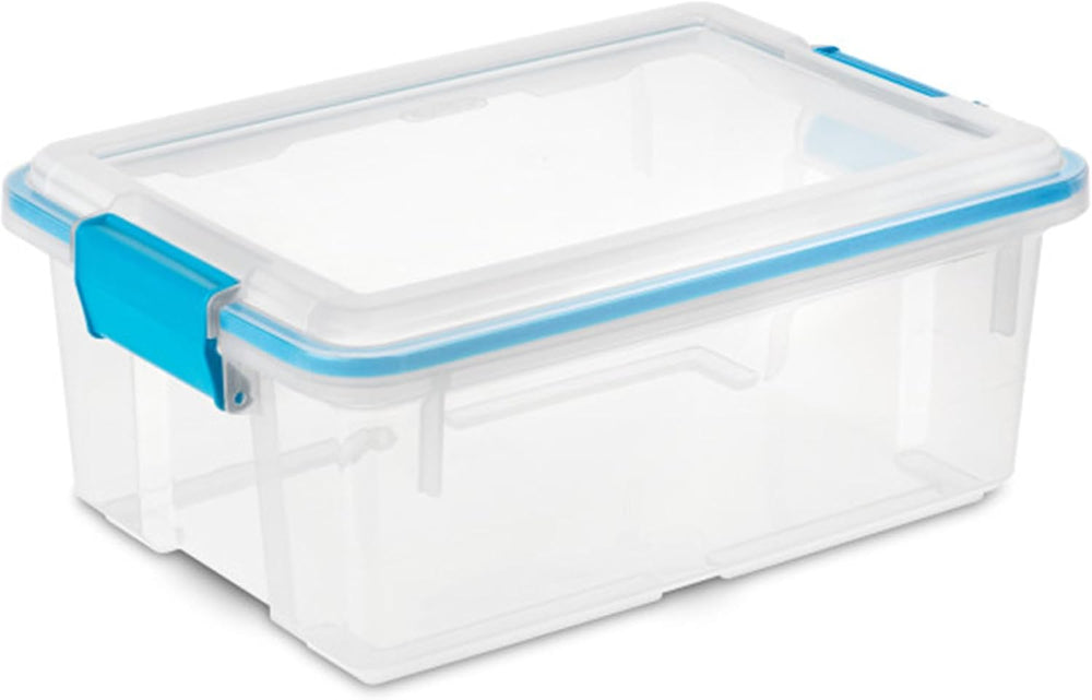 Sterilite 12 Qt Gasket Box, Weather-Resistant Clear Storage Bin, 6 Pack