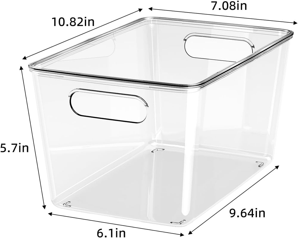 JOYZAN Stackable Plastic Storage Bins with Lids Clear Organizer Bins