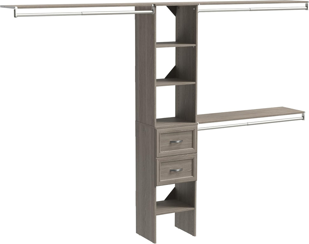 ClosetMaid SuiteSymphony Wood Closet Organizer Kit with Tower, 3 Hang Rods, T...