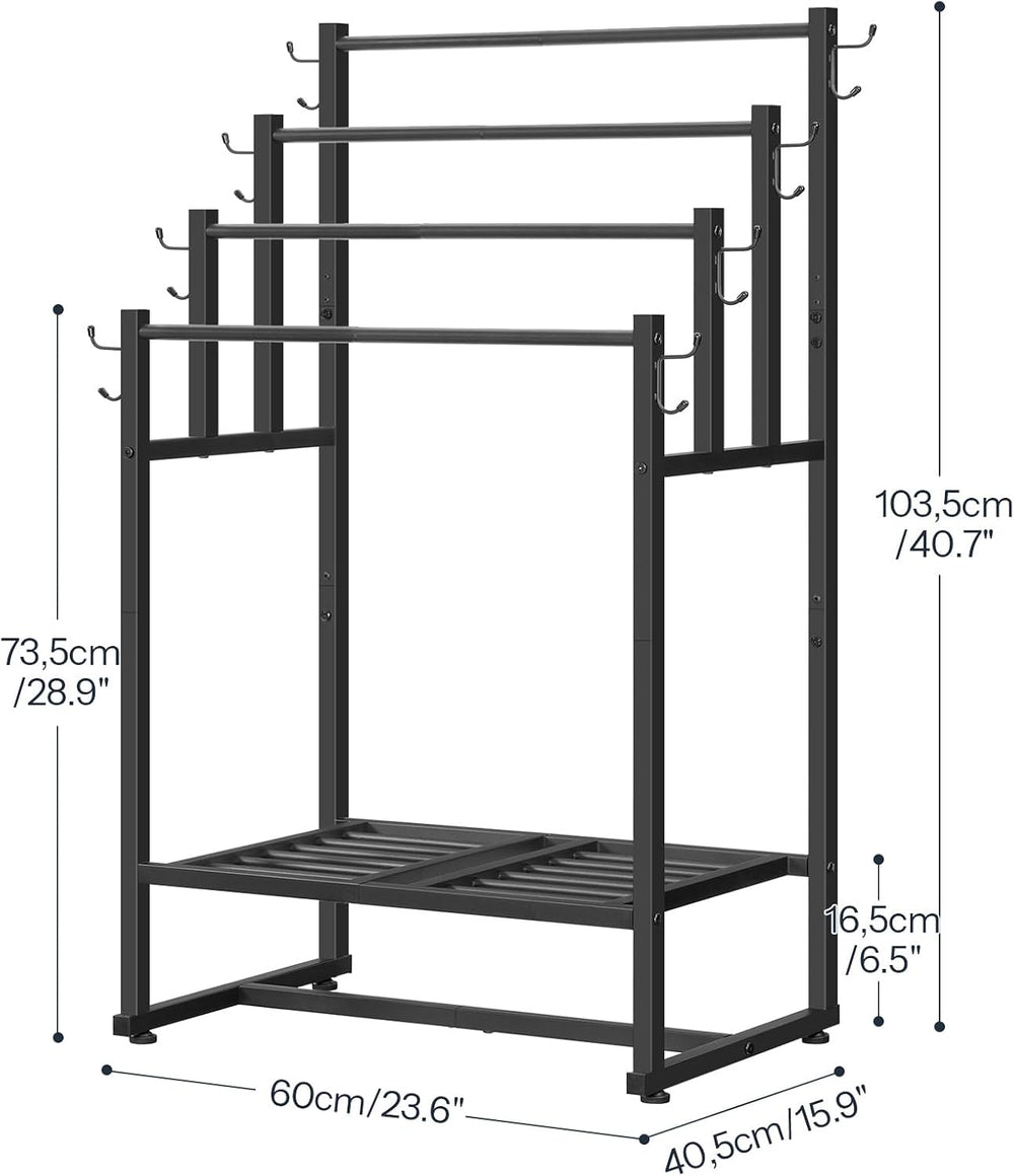 HOOBRO 4-Tier Free Standing Towel Rack for Bathroom, Blanket Rack Stand, 23.6...