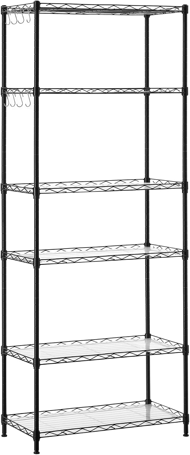 SONGMICS 6-Tier Storage Shelves, Adjustable Wire Shelving Unit