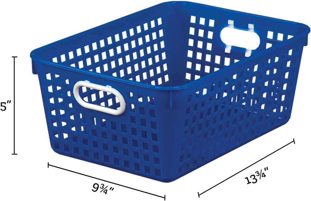 Really Good Stuff Large Plastic Storage Baskets with Handles