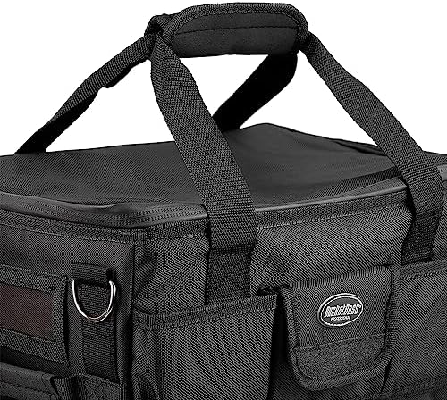 Bucket Boss Pro Racer 14 in. Tool Bag with Heavy-Duty Waterproof Racetrack Zi...