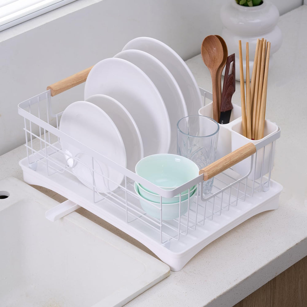 Dish Drainer Rack - Plate, Cutlery, Pots, and Pans Drying Rack for Kitchen wi...