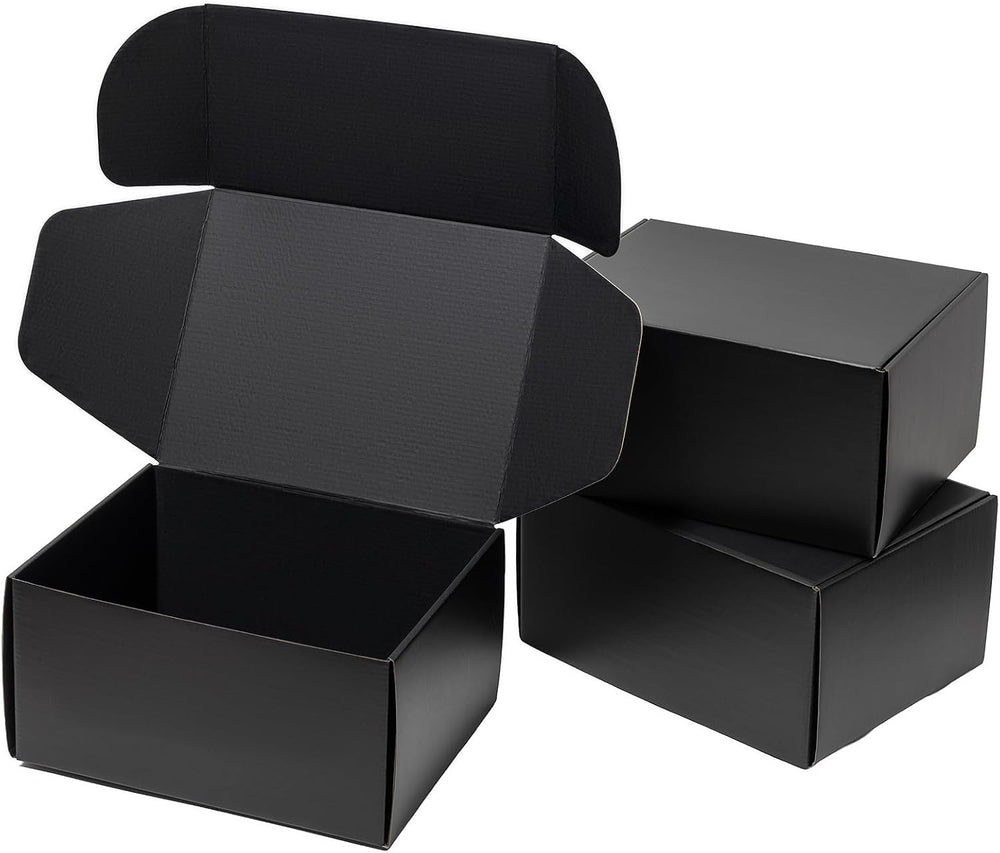Timirog Black Shipping Boxes 12x9x6 Inches 16 Pack Corrugated Cardboard