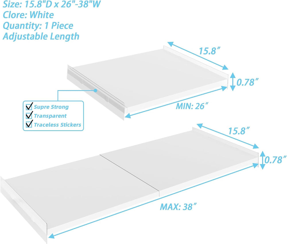 Expandable Closet Tension Shelf Organizers, 1 Pack Cabinet Rack Storage for W...