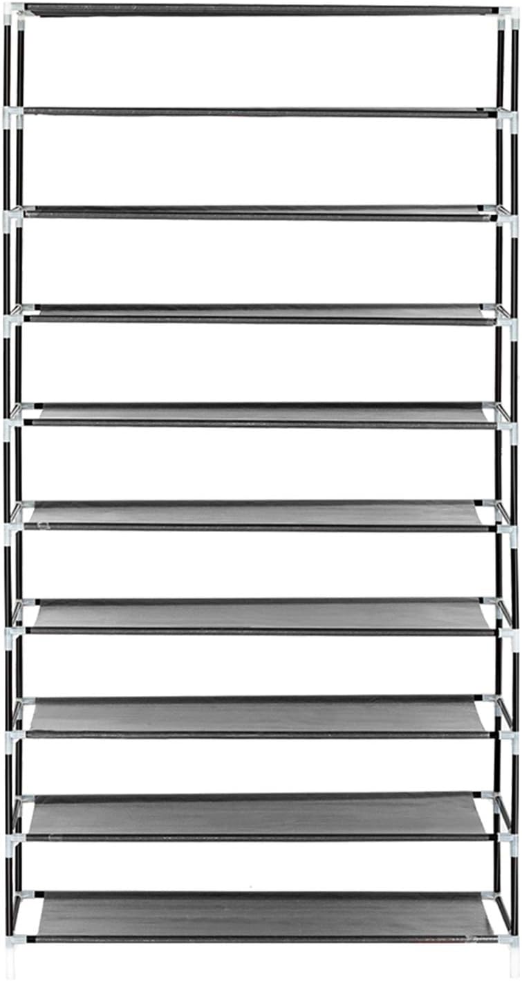 Shoe Rack, 10 Tier Shoe Organizer with Dust Cover, Closet Shelf for up to 45 ...
