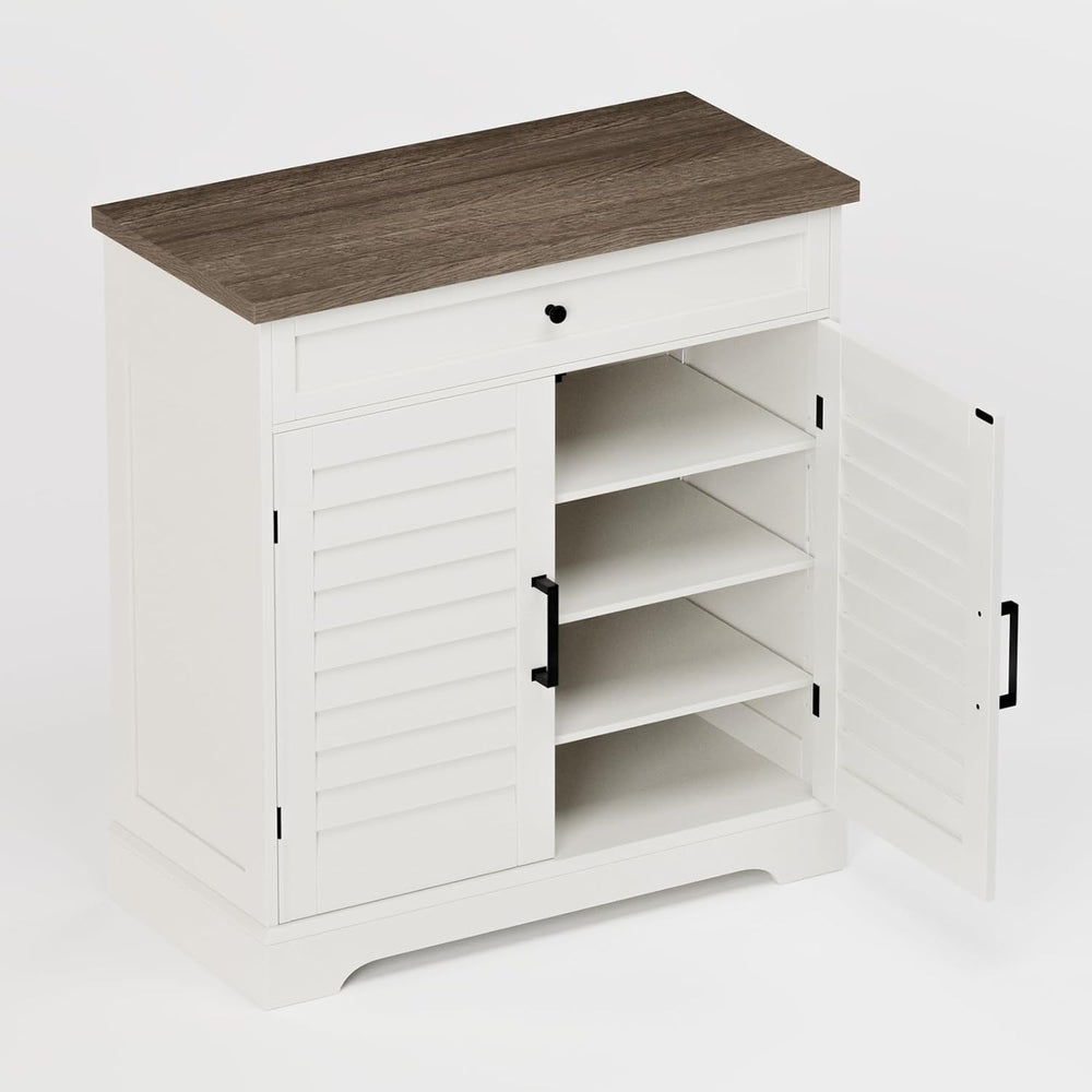 ChooChoo Farmhouse Shoe Cabinet with 2 Doors and 4-Tier