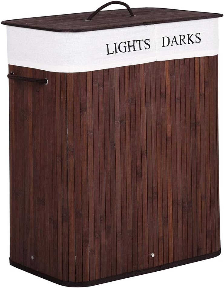 Bakaji Laundry Hamper with Double Compartment for Laundry Hamper House 2 Spaz...