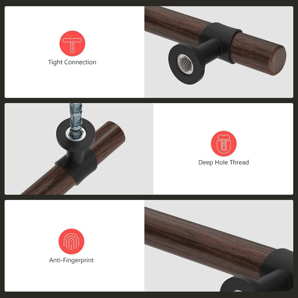 homdiy 10 Pack 3 Inch Hole Center Wood Cabinet Pulls Black Cabinet Handles