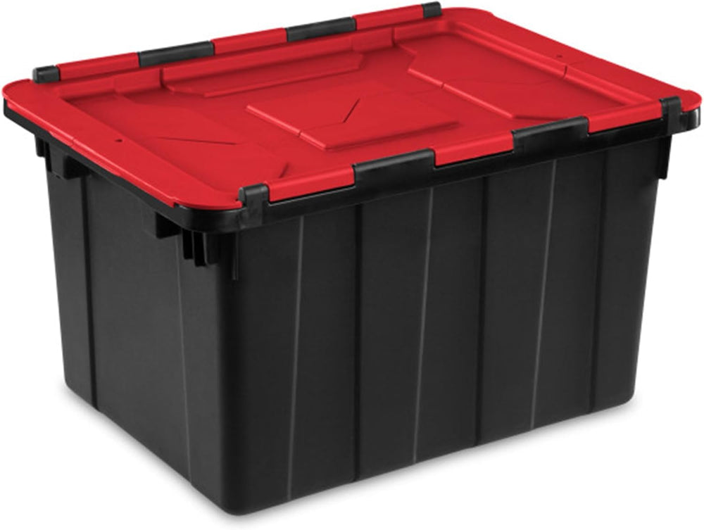 Sterilite Industrial Storage Tote with Lids for Garage, 12 Gallon, 6-Pack