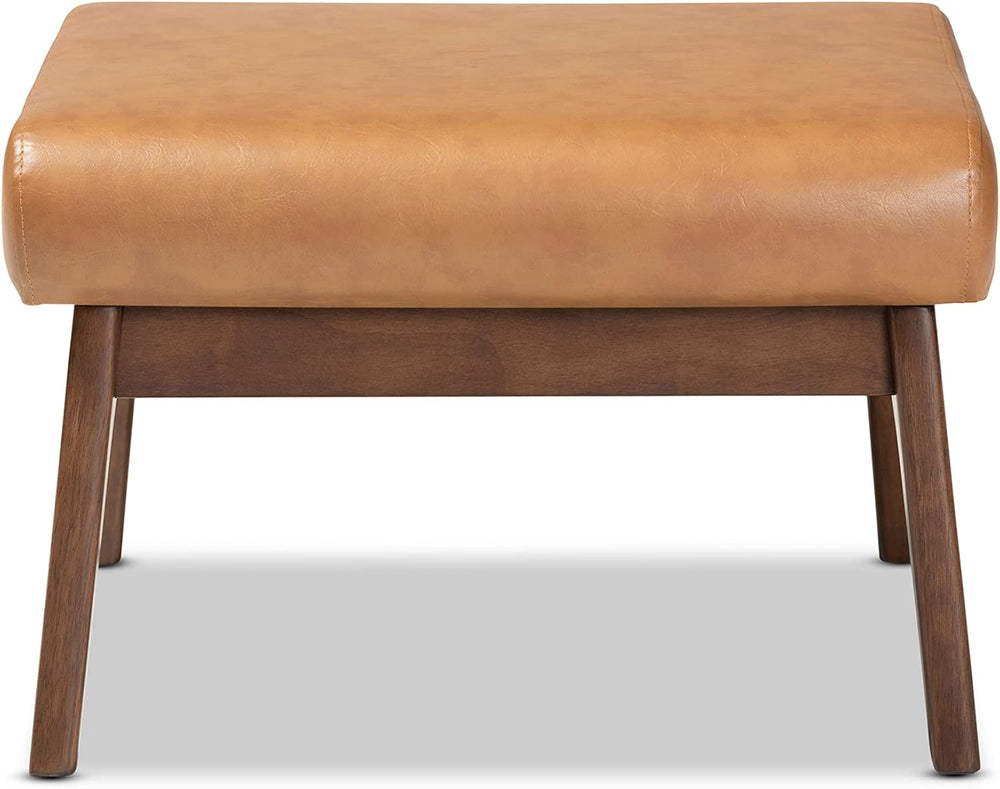 Baxton Studio Bianca Mid-Century Modern Walnut Brown Finished Wood and Tan Fa...