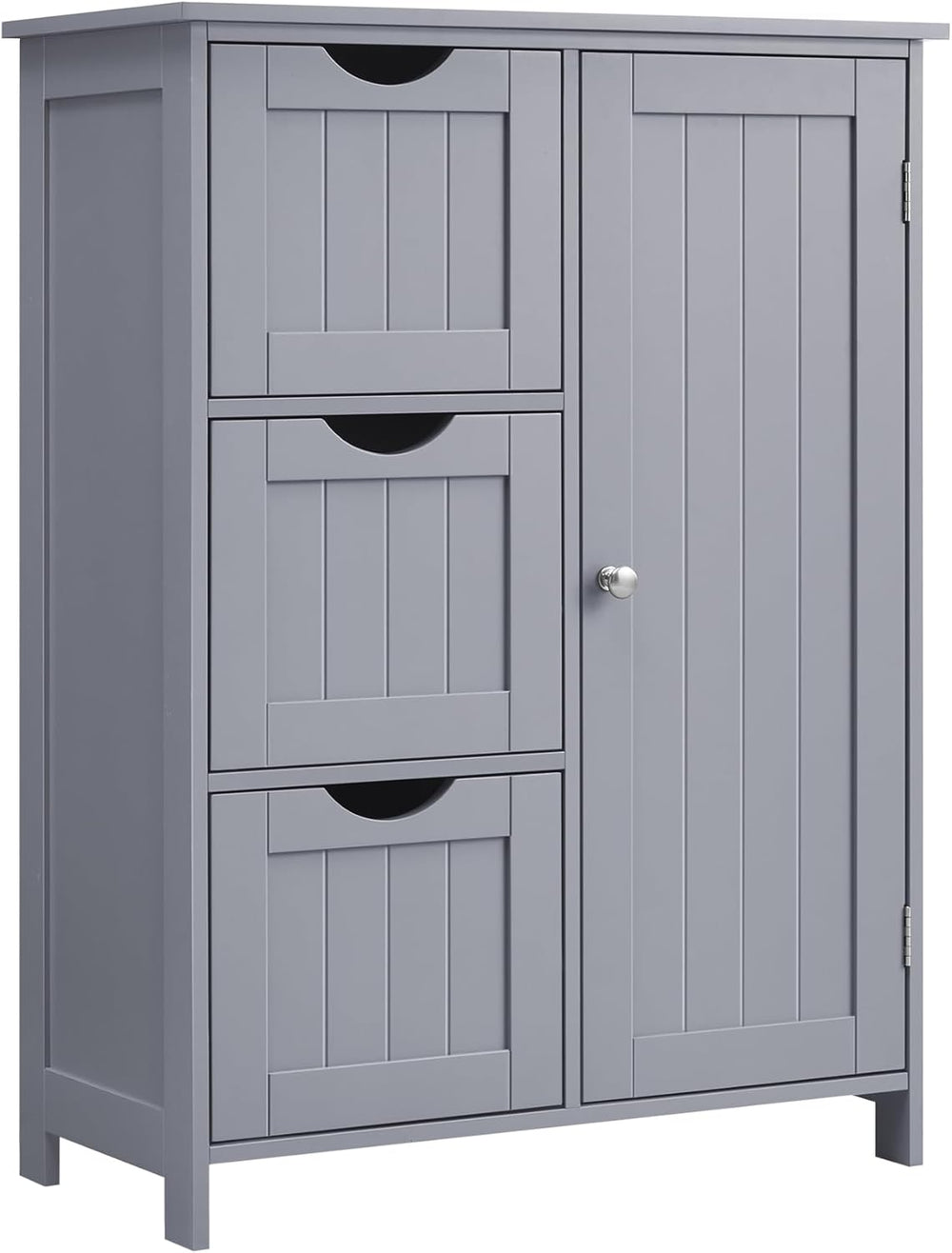 VASAGLE Bathroom Floor Storage Cabinet, 3 Drawers, Dove Gray