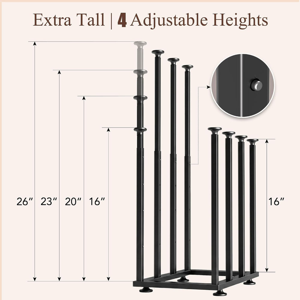 Boot Storage Organizer,Metal Free Standing Boot Rack,12 Pairs,Black