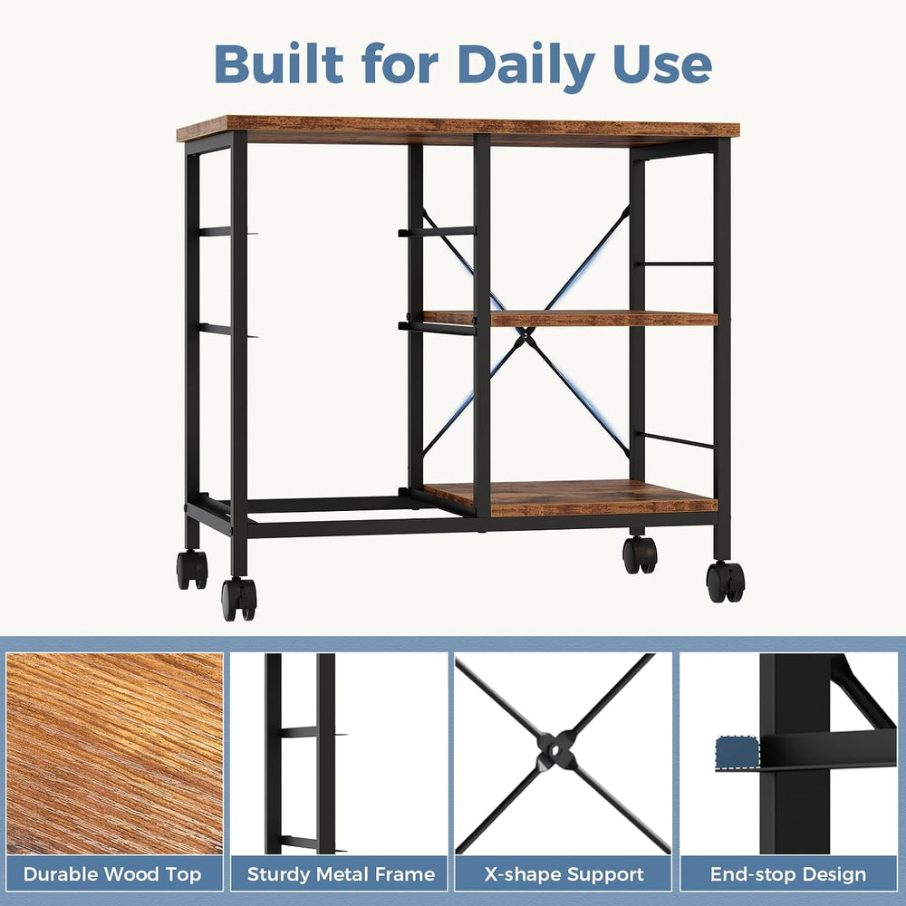OLIXIS Mobile File Cabinet with 3 Drawers, Rolling Under Desk Storage