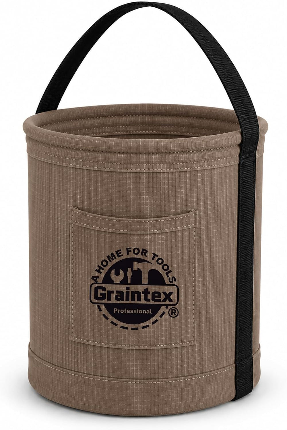 Graintex Canvas Utility Bucket 12"x15", Round Tool Bucket, Reinforc...