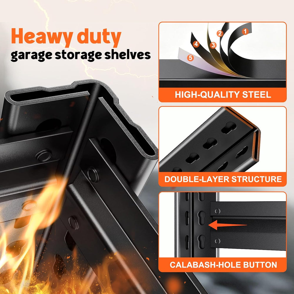 71.2''Heavy Duty Storage Shelves, 5-Tier Garage Shelving,Adjustable M...