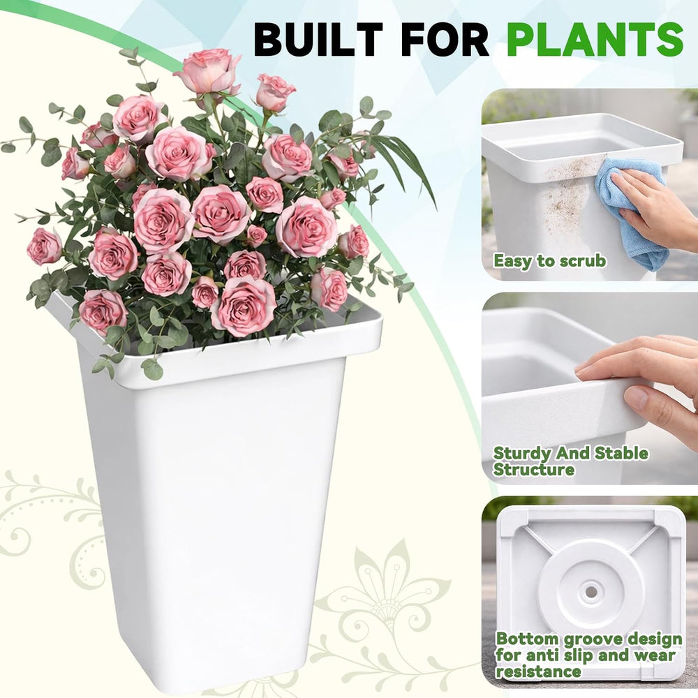 Flower Display Stand with 12 Buckets & Wheels – 3-Tier Mobile Flower Cart...