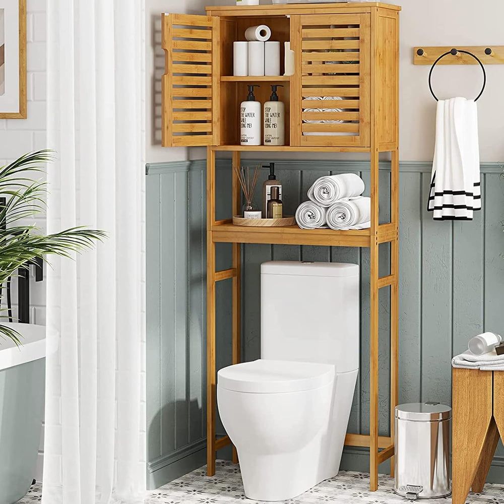 VIAGDO Over The Toilet Storage Cabinet, Tall Bathroom Cabinet Organizer with ...