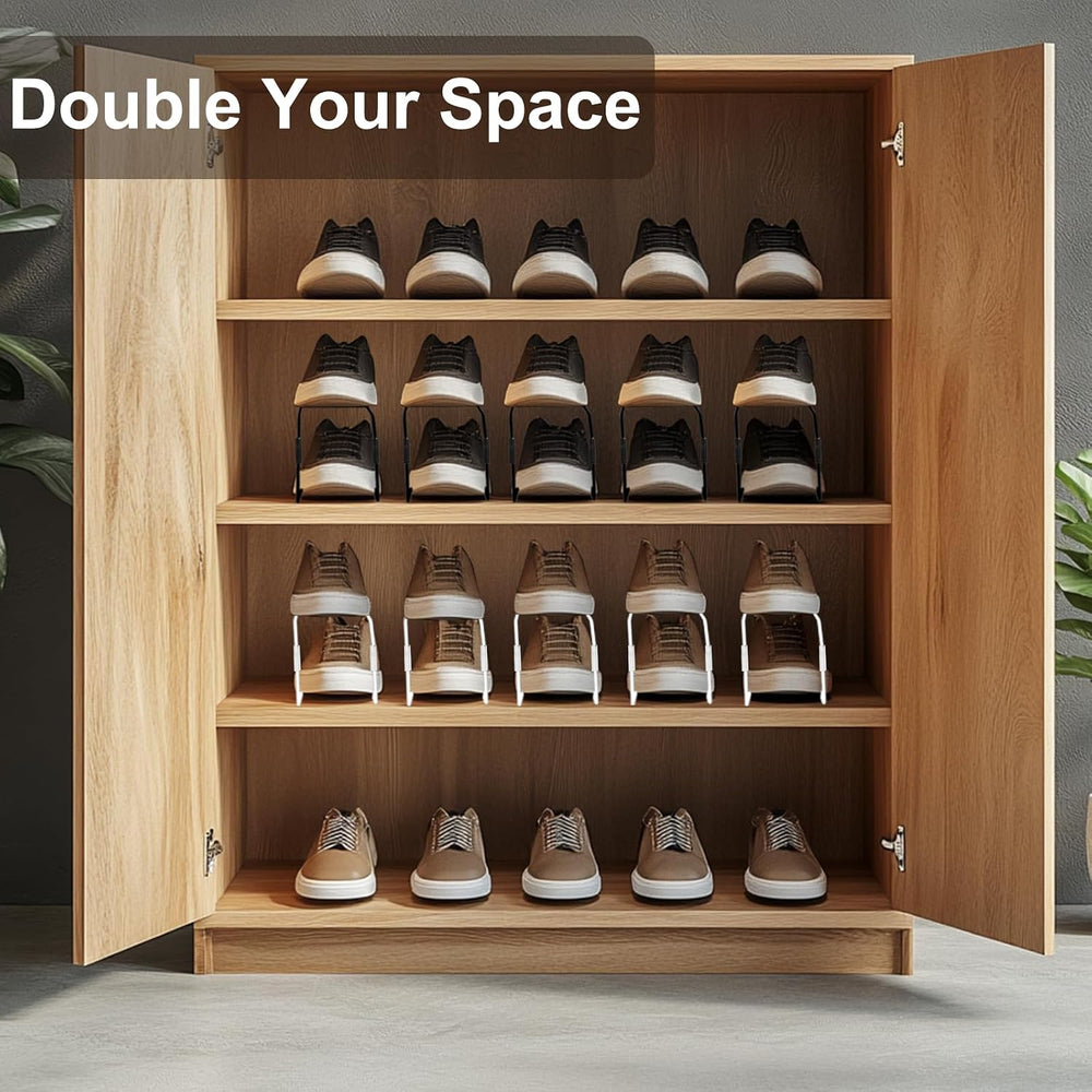 20Pack Shoe Slots Organizer Metal Shoe Stacker Shoe Storage Organizers for Cl...